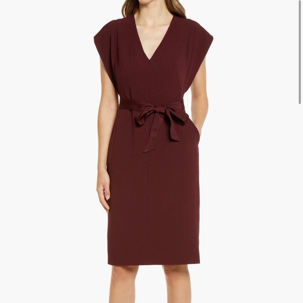 Eliza J Burgundy Midi Dress